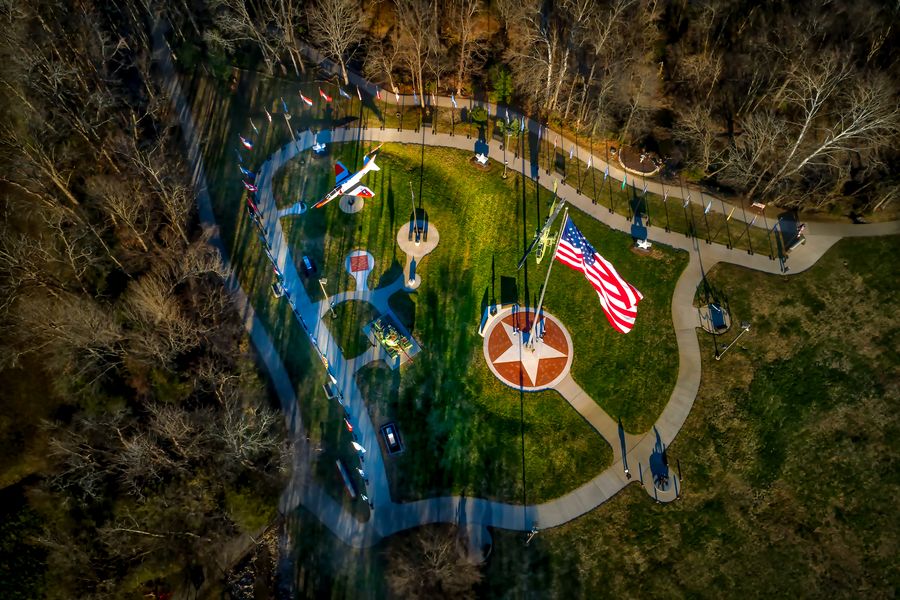 Veterans Memorial Park aerial view, Collegedale, TN