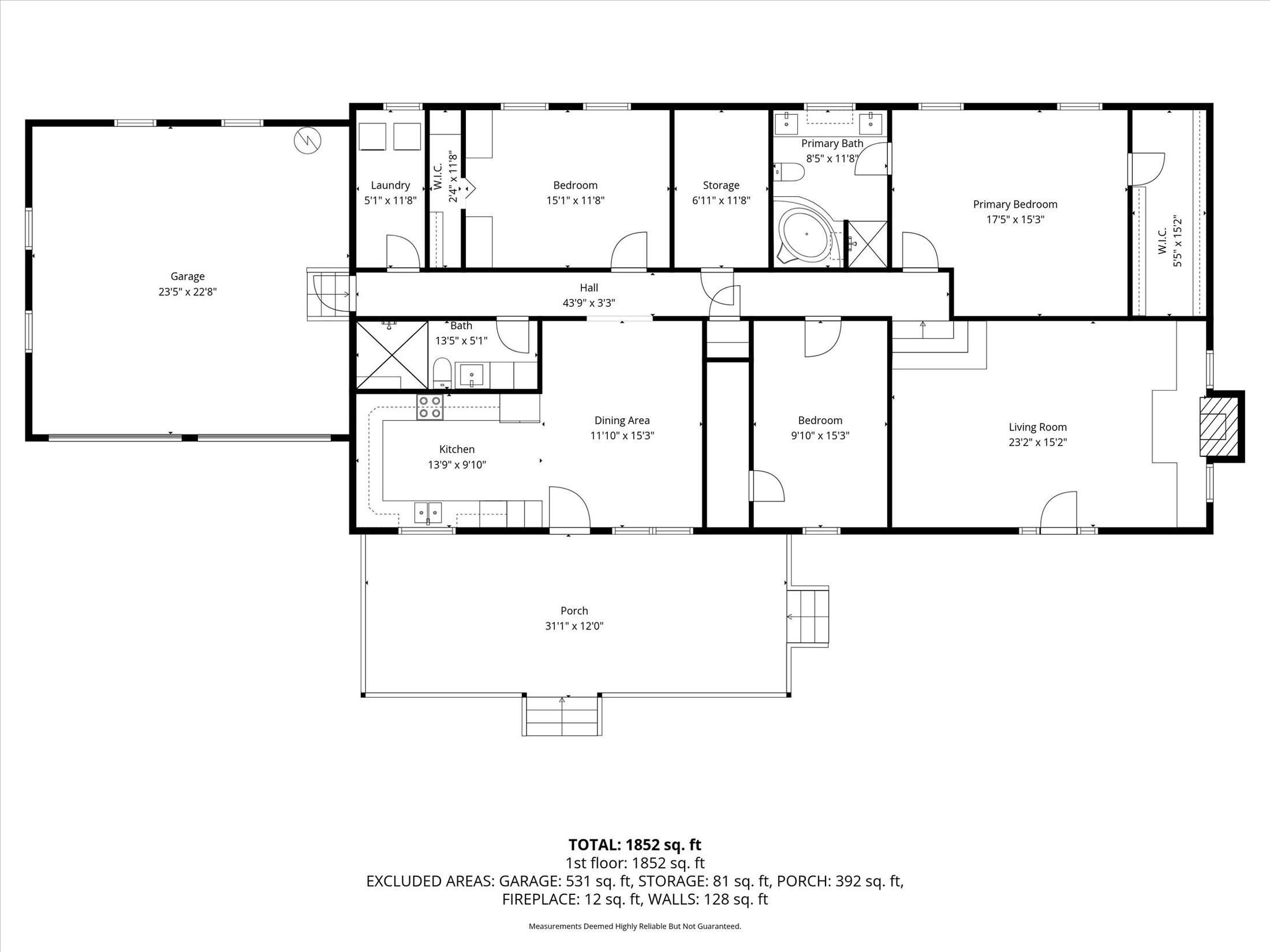 4021 Clifford Way floor plan with room dimensions